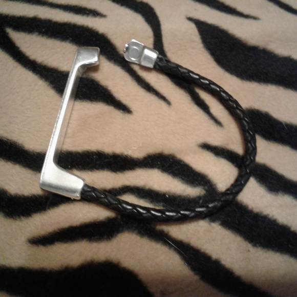 Men's Black & Silver Bracelet - Picture 2 of 3